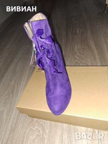 Лилави боти естествена кожа TAMARIS 37 номе.