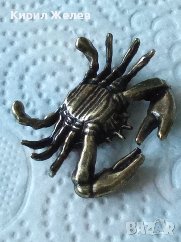 Бронзова малка фигурка на рак 52493, снимка 5 - Антикварни и старинни предмети - 52730305