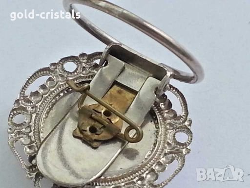 Ретро брошка щипка за шал, снимка 4 - Антикварни и старинни предмети - 28821625