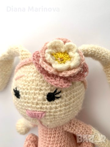 Детска играчка зайче, ръчна изработка, плетени играчки, подарък за дете , снимка 9 - Плюшени играчки - 43142520