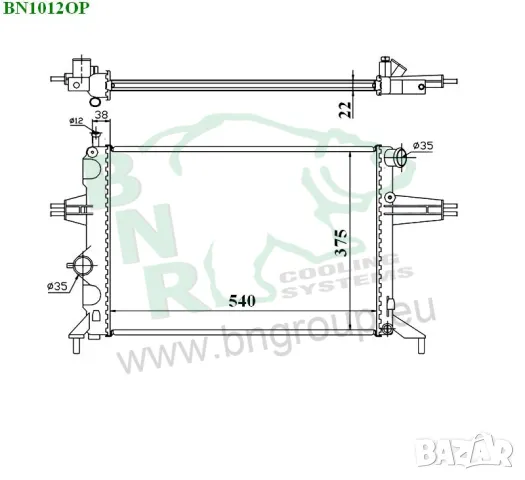 Воден радиатор BNR за OPEL BN1012OP	, снимка 4 - Части - 14365004