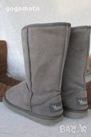 UGG®  аналог, топли зимни ботуши -100% естествена кожа - велур, N- 37 - 38, бежави, снимка 17 - Дамски ботуши - 34956809