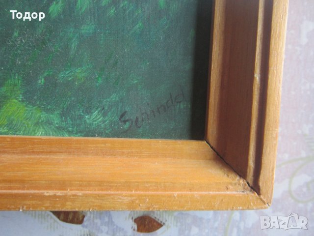 Стара картина масло върху фазер подписана , снимка 7 - Картини - 36917496