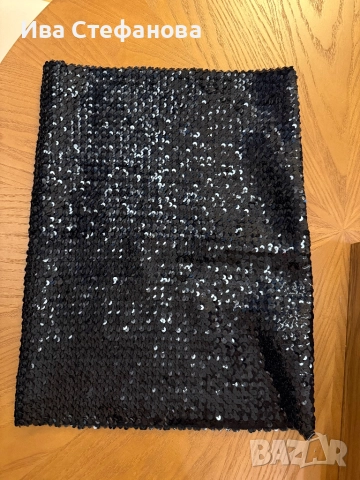 Ново парти коктейлно официално черно бляскаво боди топ или пола черни пайети  универсален размер