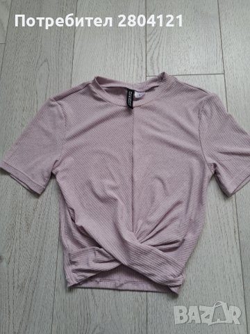 Дамска къса блузка - розова, снимка 1 - Тениски - 38363103