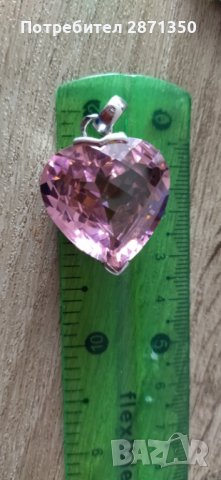 Розово сърце, снимка 2 - Колиета, медальони, синджири - 43436162