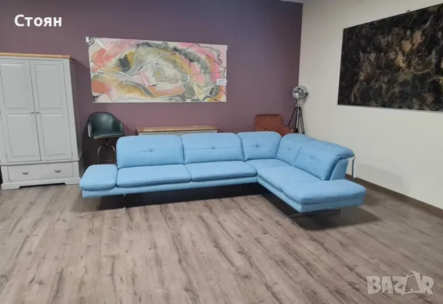 ПРОМОЦИЯ!!! Син ъглов диван от плат "DANA"