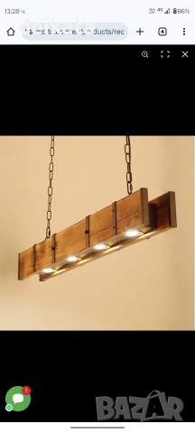 Лампа за механа от дърво и желязо, снимка 4 - Настолни лампи - 53396610