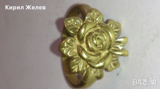 Старинен бронзов пръстен роза ювелирна изработка уникат -12739, снимка 9 - Антикварни и старинни предмети - 28889239