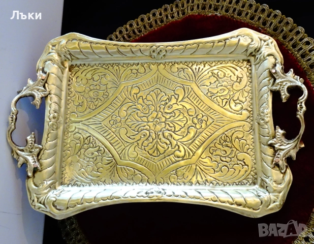 Бронзов поднос,плато с приказни орнаменти. , снимка 10 - Антикварни и старинни предмети - 51597035