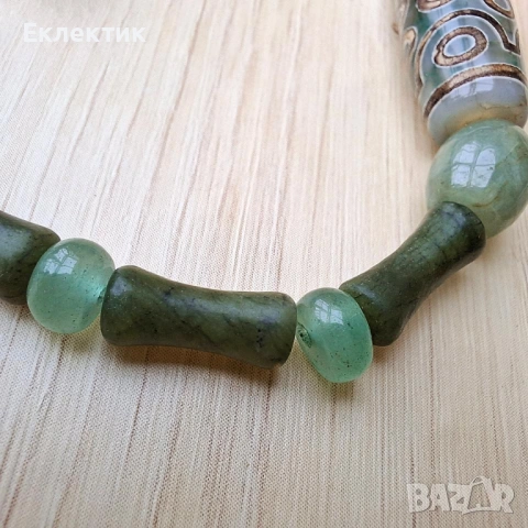 Гривна с Дзи мънисто с 21 очи, снимка 4 - Гривни - 53477056