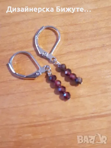 Красив и нежен комплект бижута обеци и колие с камъни Гранат и елементи в цвят сребро , снимка 9 - Бижутерийни комплекти - 49314686