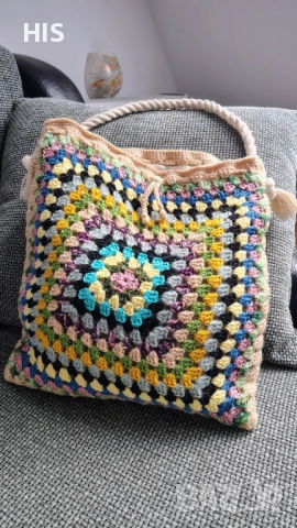 Плетени дамски чанти, многоцветни подаръци , снимка 11 - Чанти - 42698019