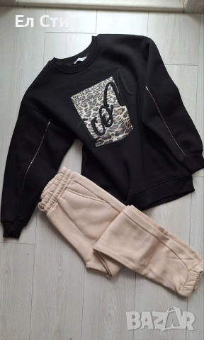 🌸Блуза вата Icon Черна С, снимка 2 - Блузи с дълъг ръкав и пуловери - 53283066