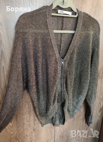 ZARA блестяща жилетка с цип, снимка 7 - Жилетки - 53501630