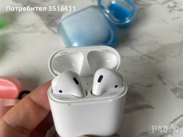 Оригинални Apple AirPods 2 (Дезинфекцирани) + 3 Кейса (2 светещи в тъмното), снимка 11 - Калъфи, кейсове - 53221506