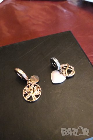 Сребърни талисмани  пандора с розова позлата намалени , снимка 3 - Гривни - 34911996