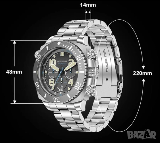 FeelNever Sport Автоматичен кварцов часовник, снимка 12 - Мъжки - 52553932