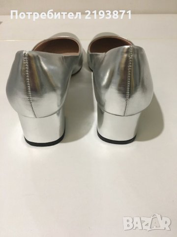 Нови кожени сребристи обувки Topshop номер 37, снимка 6 - Дамски ежедневни обувки - 27070536