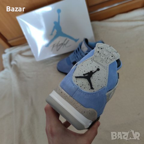 Nike Air Jordan 4 Retro University Blue Unc размер 44 номер нови обувки Кецове оригинални , снимка 10 - Кецове - 39029199