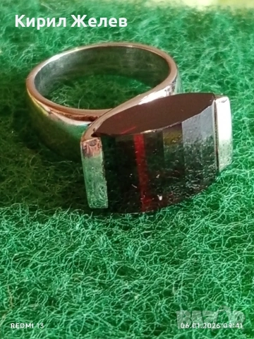 Дизайнерски сребърен пръстен с ГРАНАТ подходящ подарък за специални случаи 33301