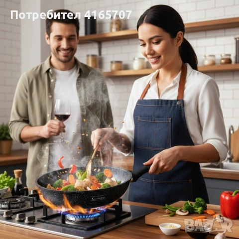 Уок тиган Goldmann GM 1302-26, 26x7см., Алуминий, Мраморно покритие