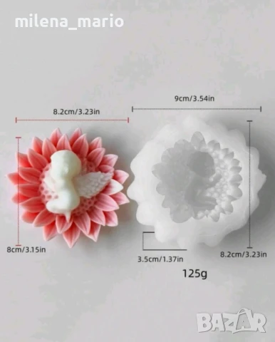 молд ангелче  цвете, снимка 2 - Декорация за дома - 50574952