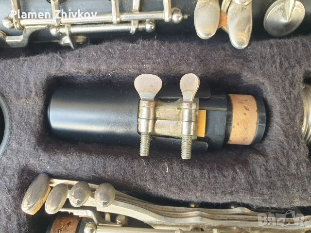 Музикален инструмент стар кларинет с чанта , снимка 12 - Колекции - 53004262