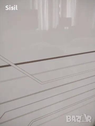 Гръб за спалня бял гланц и кожа , снимка 4 - Спални и легла - 49607085