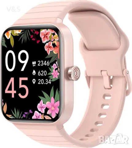 Смарт часовник Fitpolo за жени, 1,8" сензорен екран, Bluetooth разговори, вградена Alexa,розов, снимка 2 - Смарт часовници - 47895657