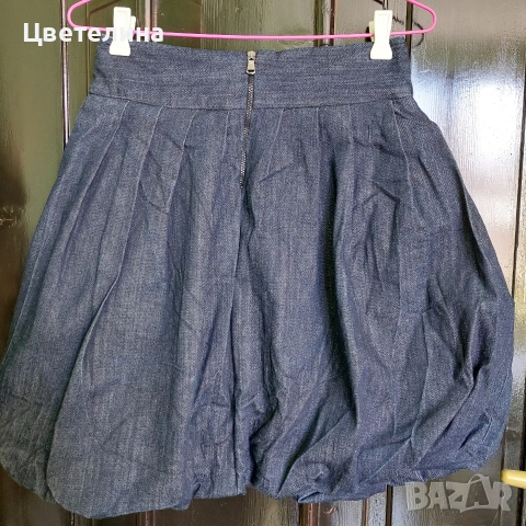 Къса дънкова пола, размер М, снимка 2 - Поли - 53579564