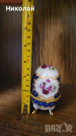Красиво порцеланова яйце, кутия началото на 20в, снимка 5 - Антикварни и старинни предмети - 43800650