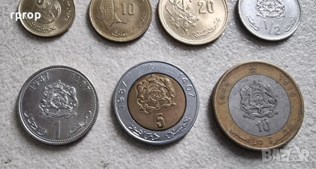 Мароко. Дирхам . 7 бройки. Серия 1987 година., снимка 3 - Нумизматика и бонистика - 37804716