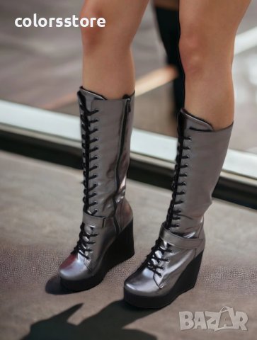 Ботуши на платформа - бронз кожа - 1905