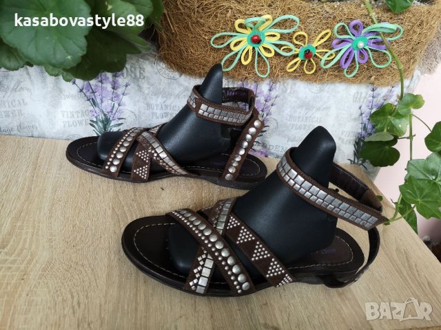 Сандали Janet и Janet 39 н. Естествен велур , снимка 3 - Сандали - 36841125