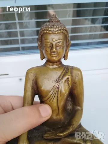 Масивна бронзова статуетка,Буда, снимка 2 - Антикварни и старинни предмети - 50127175