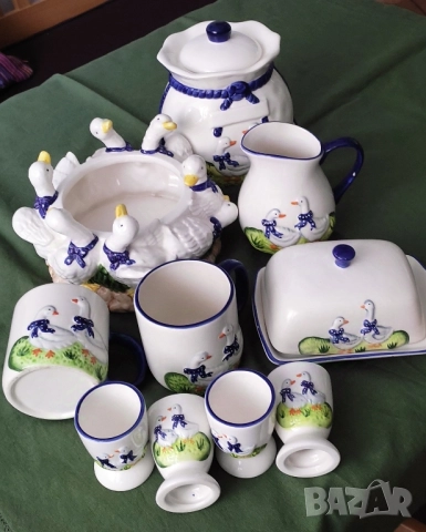 Порцеланов комплект от 11 части с декор "Патки", снимка 2 - Сервизи - 52232322