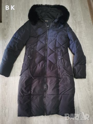 дълго зимно черно яке 