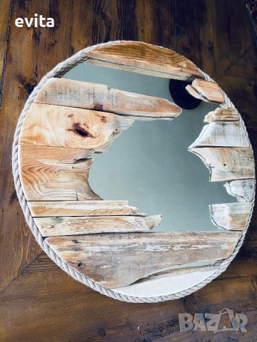 Налично! Декорация огледало и дърво. Ръчна изработка! , снимка 7 - Огледала - 40739528