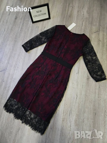 Нова рокля с дантела в цвят - розов и бордо, снимка 11 - Рокли - 53305318