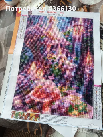 Диамантен гоблен без рамка 30 на 40 големина, снимка 1