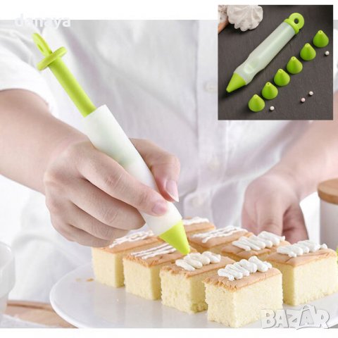 2246 Сладкарска писалка с накрайници за декориране и украса на сладкиши, снимка 1 - Прибори за хранене, готвене и сервиране - 33305432