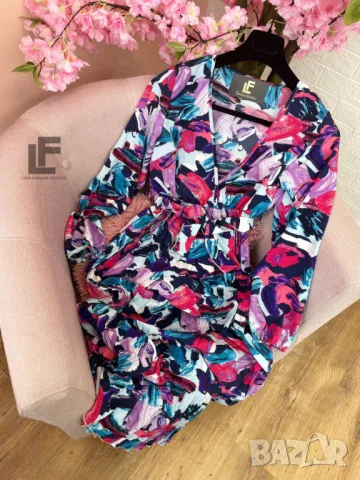 Рокля LFS Lovely Flowers Blue , снимка 4 - Рокли - 50434838