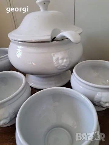 порцеланов терин с черпак и купички с лъвски глави   19/2, снимка 3 - Сервизи - 49095944