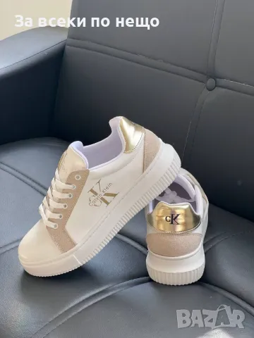 Calvin Klein Дамски Бели Маратонки👟Дамски Спортни Обувки В Бял Цвят Келвин Клайн Код E227, снимка 2 - Маратонки - 50411830