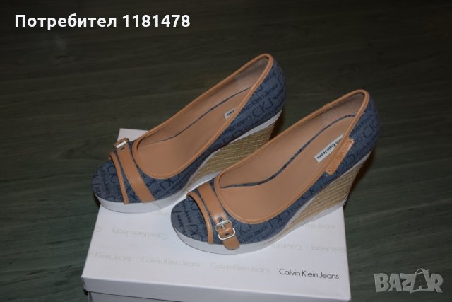 Обувки от плат и кожа НОВИ Calvin Klein, снимка 2 - Дамски елегантни обувки - 32951799