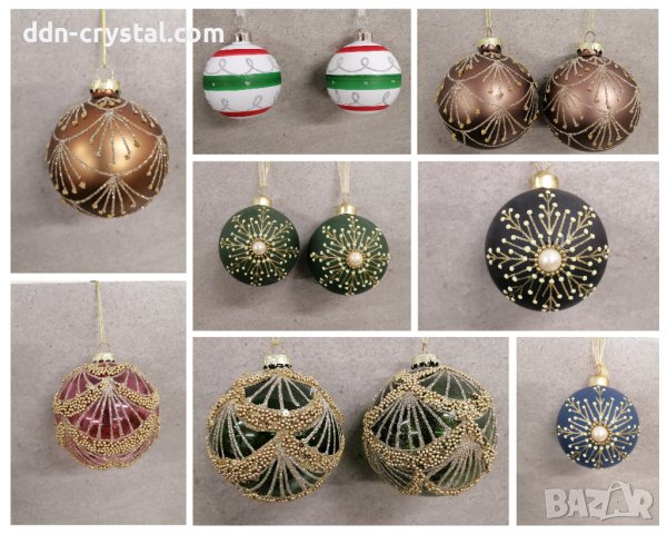 Комплект от 12бр. коледни топки – 8см. диаметър