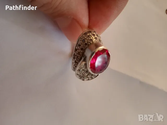 Дизайнерски голям сребърен пръстен , снимка 3 - Пръстени - 44689845