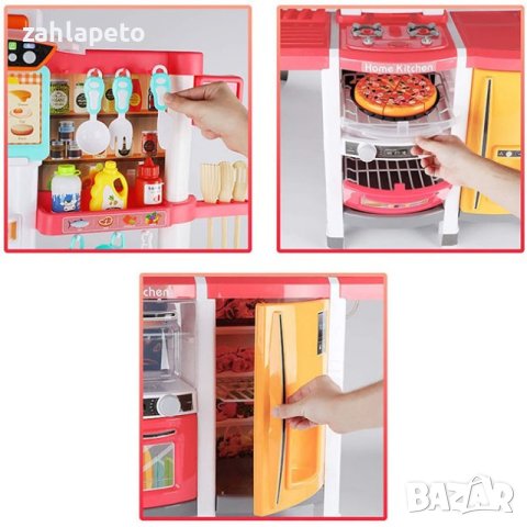 Мултифункционална детска кухня с пара 100см. - Розова, снимка 5 - Играчки за стая - 43297748