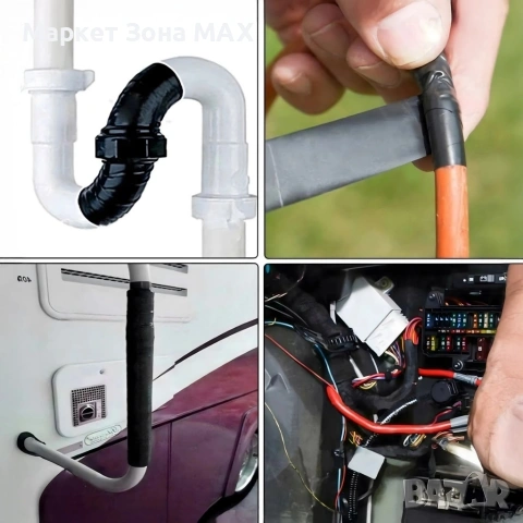 Самозалепваща се силиконова уплътнителна лента черна 25 мм x 3 м, снимка 3 - Други стоки за дома - 53459343